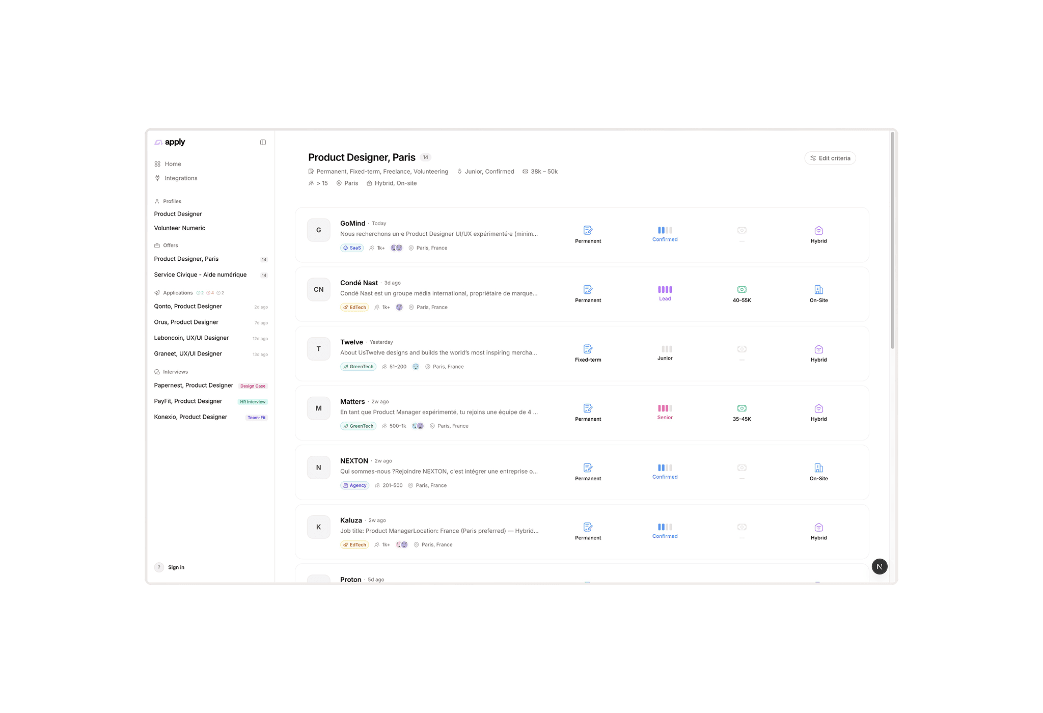 Streamline the job application journey